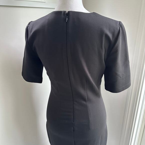 WHBM Aura Collection Black Sheath Sculpt Fitted Cocktail Career Dress Sz 2 - Picture 9 of 12